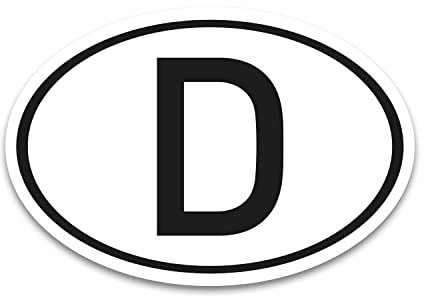D Aufkleber Länderkennzeichen Deutschland Schwarz & Weiß Sticker - 17,5 x 11,5 cm DIN genormt - PKW LKW Wohnmobil Auto - verpflichtend außerhalb der EU - kfz714