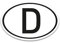 D Aufkleber Länderkennzeichen Deutschland Schwarz & Weiß Sticker - 17,5 x 11,5 cm DIN genormt - PKW LKW Wohnmobil Auto - verpflichtend außerhalb der EU - kfz714
