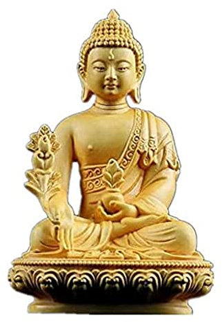 Buddha-Figur 14cm Buddha Statue Geschenke Holzfiguren Buddha Statuen Wohnkultur,Buchsbaum Ornament,Wohnzimmer Dekorationen