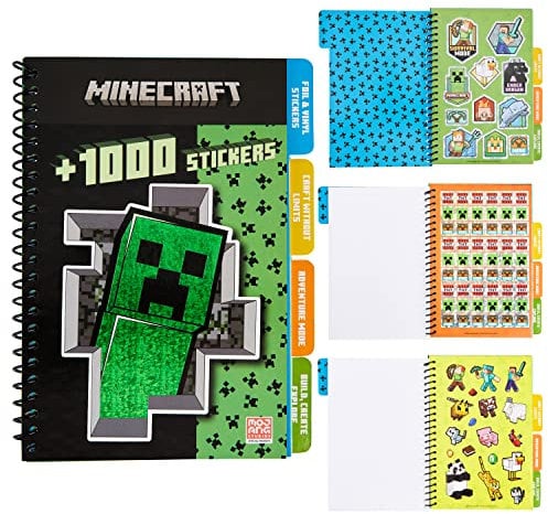 Minecraft Bastelset Stickerbuch für Kinder, 1000+ Sticker zum Spielen, Sammelheft, kreative Aktivität Stickerbuch, 28 Blätter