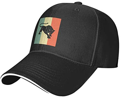 Damen Herren Outdoor Hut Vintage-Style-Black-Panther Distressed Basecap Baumwolle Angeln Hüte Verstellbar Baseball Kappe Mütze Für Kletter Golf Angeln