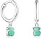 TOUS Damen Sterling Silber Ohrringe mit Amazonit mit 0,46 cm Bärenmuster, Creolenverschluss, elegant und anders, kalte Farbkollektion