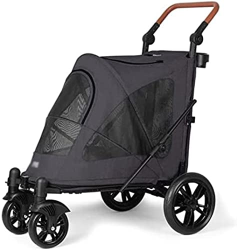 Hundewagen Pet Jogger Kinderwagen Trolley Für Kleine Und Mittelgroße Katzen Hunde Einfach Zusammenklappbar Für Aufbewahrung Und Reisen,Schwarz,Hilarious123