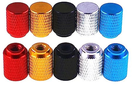 5 Stück M3 M4 M5 M6 Aluminium bunte gerändelte Rändelmuttern zum Erhöhen und Verlängern, handfest anziehen, Sacklochmuttern, Silber, M4