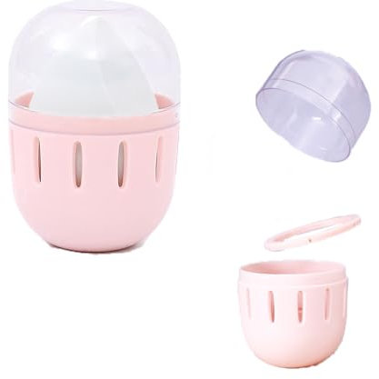 zalati Makeup Sponge Holder Beauty Blender Organizer Dust-proof Case Carry Box with Clear Cover for Cosmetic Storage