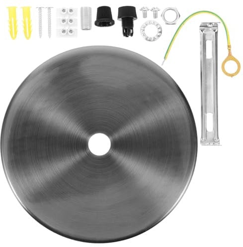 Angoily Deckenmontage-Baldachin-Kit Deckenbaldachin-Beleuchtungsset Deckenleuchten Platte Pendelleuchte Chassis Sockel Zubehör-Set Silber 1 Set