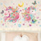 Runtoo Wandtattoo Einhorn Bunt Wandsticker Stern Blume Schmetterling Wandaufkleber Kinderzimmer Babyzimmer Schlafzimmer Wohnzimmer Wanddeko