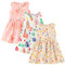 amropi Lot de 3 Robe Bébé Fille Fleurs Imprimée Coton sans Manche Casual Été Robe Rose Blanc Fleur,2-3 Ans