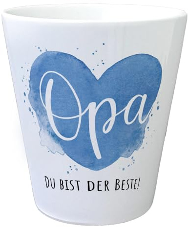 Bester Opa Blumentopf mit Spruch Opa Du bist der Beste Großvater Idee voller Liebe Familie Glück Herz-Design in Blau für den weltbesten Opa