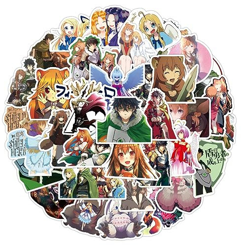 The Rising of The Shield Hero Aufkleber Charaktere Naofumi Iwatani Raphtaria Figur PVC Wasserdicht Graffiti Aufkleber Für Laptop Skateboard Telefon Gitarre Fahrrad Notebook DIY Dekoration