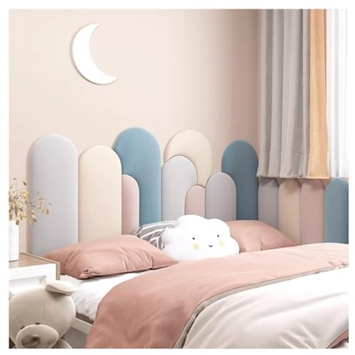 Vnook Kopfteil for Abziehen und Aufkleben, weiche Antikollisions-Wandpolsterung, gepolsterte Wandpaneele, Selbstklebender Wandaufkleber aus Schwamm for das Schlafzimmer zu Hause(200cm)