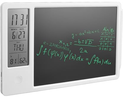 10-Zoll-LCD-Schreibtablett, LCD-Schreibblock, Wiederaufladbar, Löschbar, Wiederverwendbar, Elektronisches Zeichentablett mit Digitaluhr, Kalender für Büro, Geschäft, Zuhause