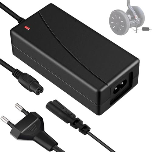 Cordon de Charge Hoverboard 42V 2A, 3 pôles AC Chargeur de Batterie pour Scooter, Chargeur de Batterie pour Scooter électrique, Adaptateur d'alimentation pour Trottinette électrique Auto-équilibrée
