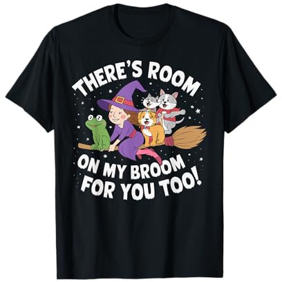 There's Room on My Broom Funny Teacher Halloween Costume T-Shirt
