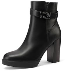 QUEEN HELENA Tronchetti con Zip Laterale Stivaletti con Tacco Alto Donna X31-113 (Nero, Sistema Taglie Calzature EU, Adulto, Donna, Numero, Media, 38)