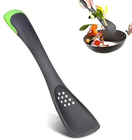 Silicone Turner Spatula Big Leaky Shovel, High Heat Proof Kitchen Spatula Flipper Non-Stick Cookware, Thin Rubber Cooking Utensil for Baking Frying Flipping Eggs, Pancake