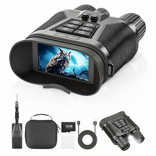 4K Nachtsicht-Fernglas, Nachtsichtbrille für Erwachsene – 5000 mAh Akku, 8-facher Digitalzoom, 1968FT Infrarot-Nachtsicht, 7,6 cm HD-Display und 32-GB-Karte für Jagd, Camping, Reisen