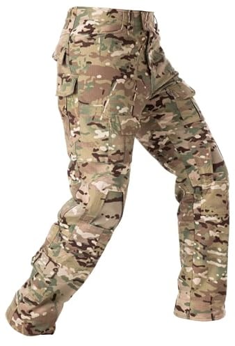 Men's Waterproof Hiking Trousers Tactical Cargo Pants G3WF CP Camo 36