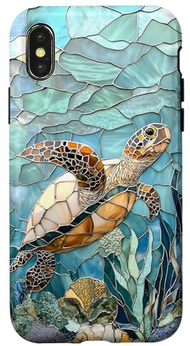 Turtle Sea Life Ocean Theme Blue Turquoise Case for iPhone X/XS