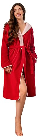 KLASBROOK® Lina Bademantel Damen aus Velours-Frottier mit Kapuze aus 100% Baumwolle, Tasche mit Reißverschluss, Luxus Bademantel lang, Frottee, flauschig und saugstark, OEKO-TEX 100 zertifiziert