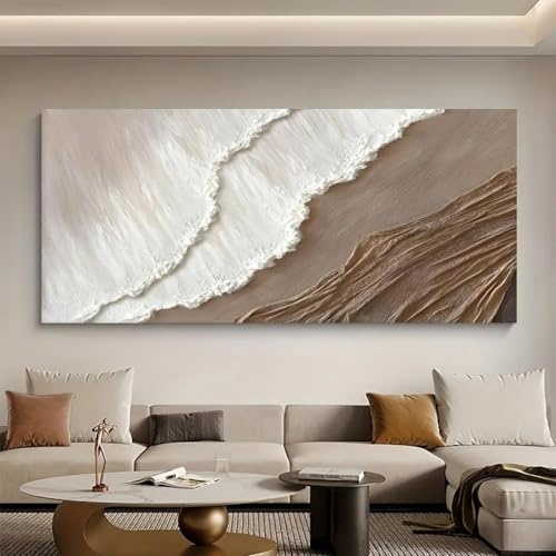 CHAOJIART Großformatiger moderner abstrakter Wellenkunst-Leinwanddruck, Wandkunst-Poster, moderne Schlafzimmer-Wohnzimmer-Heimdekoration, 70 x 140 cm, Innenrahmen