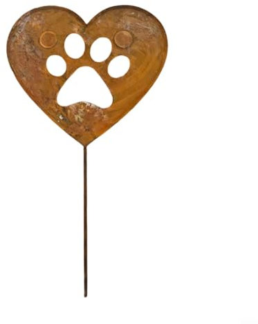 EXTRWORY 29.5x51cm Garden Heart Decoration Rustic Metal Stake Vintage Weather-Resistant Handcrafted Iron for Patio Balcony Entryway