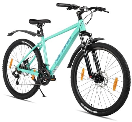 HILAND 26 Zoll Mountainbike für Frauen Männer Erwachsene, 21 Gang MTB mit Aluminiumrahmen, Doppelscheibenbremsen, Herren und Damen Mountainbike, Grün