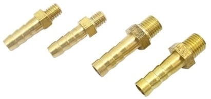 Raccord cannelé en laiton for tuyau, filetage mâle métrique, 5 pièces, 3 mm, 4 mm, 5 mm, 6 mm, 8 mm, 10 mm de diamètre extérieur, M3, M4, M5, M6, M8, M10(M5 to 3mm)