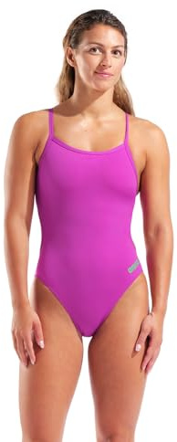 ARENA Costume Donna Intero Piscina Challenge Solid Spallina Stretta Viola Taglia 42