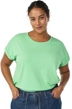 Zizzi Damen T-Shirt Große Größen Baumwolle Rundhalsausschnitt Größe Gr M Spring Bouquet