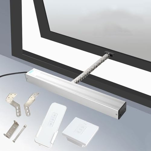 Abridor eléctrico de ventanas: motor automático para tragaluz y ventanas de ventilación de techo con control remoto, longitud de carrera ajustable