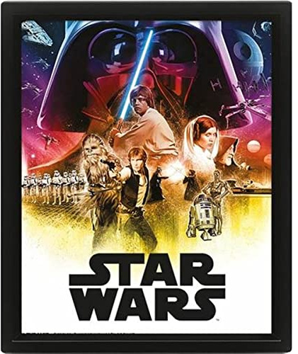 Pyramid International 3D-Collector-Rahmen der ersten Opus Star Wars IV und V – eine neue Hoffnung – das Imperium gegen Angriff, 25,5 cm lang x 20 cm breit