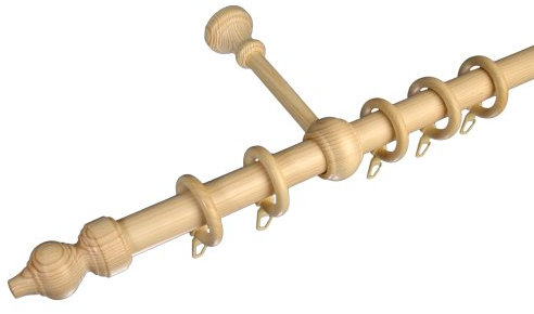 Liedeco Gardinenstange Thüringen, 28 mm Stilgarnitur Kiefer L 160 cm