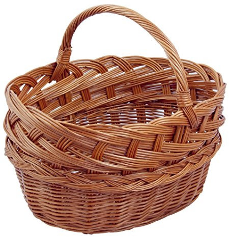 Backideen Einkaufskorb oval, braun, T 46cm x B 38cm x H 24cm