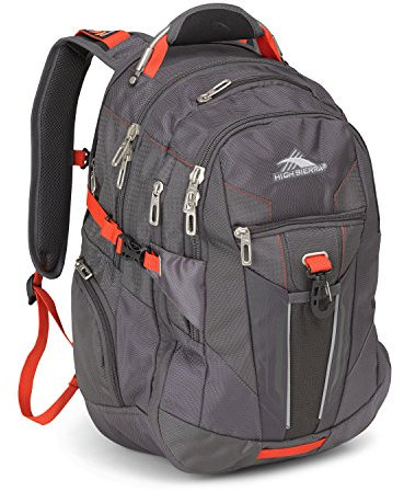 High Sierra XBT - Business Laptop Backpack, Mercury/Crimson, One Size