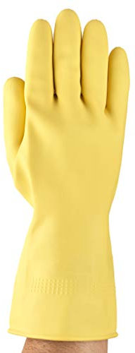 Ansell AlphaTec 87-063 Chemikalienschutz-Handschuhe, Chemisch Beständig, Lange Stulpe, Gebogenen Fingeren, Arbeitshandschuhe Damen Herren, Lange Stulpe, Größe S (12 Paar)