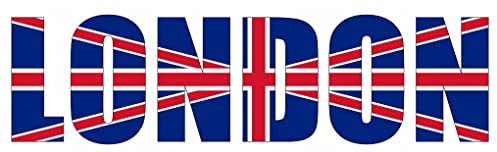 Samunshi® Wandtattoo London Schriftzug Wandaufkleber UK - 130x38cm