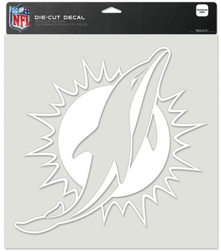 NFL Miami Dolphins 8 x 8 weiß Logo Aufkleber