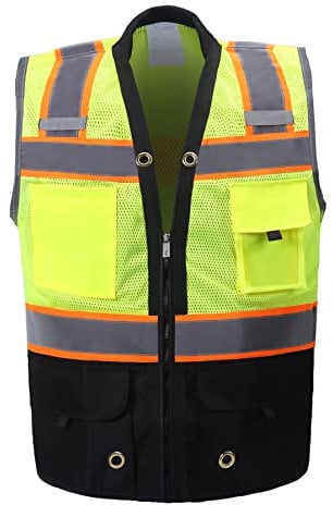 Shine Bright Safety Vest - High Visibility with Reflective Straps and Pockets – Premium, Soft, Durable, and Breathable – ANSI CLASS 2 (Size Medium, Black)