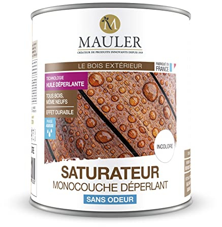 Mauler Pro - Saturateur Monocouche Déperlant - Incolore 2,5L | Effet Déperlant 30 minutes - Remise en service Terrasse 24h - Applicable Bois Humide - Qualité Professionnelle depuis 1919