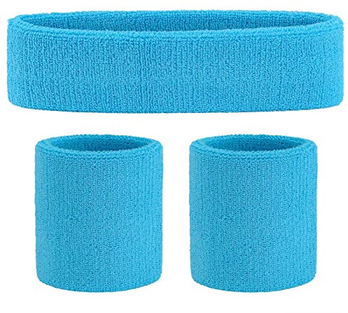 ONUPGO Schweißband Set Sportstirnband Handgelenk gestreifte Schweißbänder Frottee Sporttraining Basketball-Armband Stirnbänder Feuchtigkeitstransport Schweiß absorbierendes Stirnband