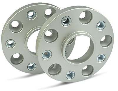 SCC Spurverbreiterung 13237BES - Buchse silber eloxiert - LK: 100/5 NLB: 57,1 GEW: M14x1,5 - 20mm - 2 Stück