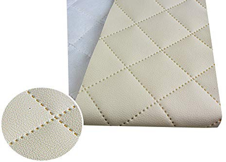 Kunstleder Gesteppt Möbel Textil Meterware Polster Stoff PU - Möbelstoff (Beige 907)