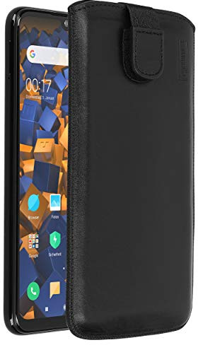 mumbi Echt Ledertasche kompatibel mit Xiaomi Redmi Note 7 Hülle Leder Tasche Case Wallet, schwarz