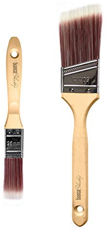 BIANCO SHABBY Set 2 Pennelli Professionali per Shabby Chic e Fai da Te - DIY (50 inclinato + 25)