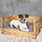 Vintage Möbel 24 GmbH Tolles Hundebett aus Holz mit Polsterung (Groß_Geflammt)