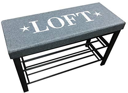 HTI-Line Schuhbank Mandy Loft Grau Mit Aufschrift