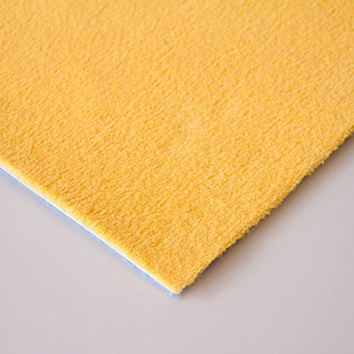 Steffensmeier Velours Teppichboden Verona Meterware | Auslegware für Kinderzimmer Wohnzimmer Schlafzimmer | Gelb, Größe: 100x200 cm