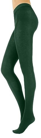 CALZITALY Collants Épais en Cachemire Opaques pour l’Hiver | S, M, L, XL, XXL, 3XL, 4XL | 150 DEN | Fabriqué en Italie (L, Vert Emeraude)