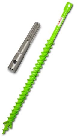 WERHE Foret professionnel pour tarières de sol 40 mm Foret de pieux à double arbre Foret de puits pointe de forage robuste avec adaptateur SDS Max